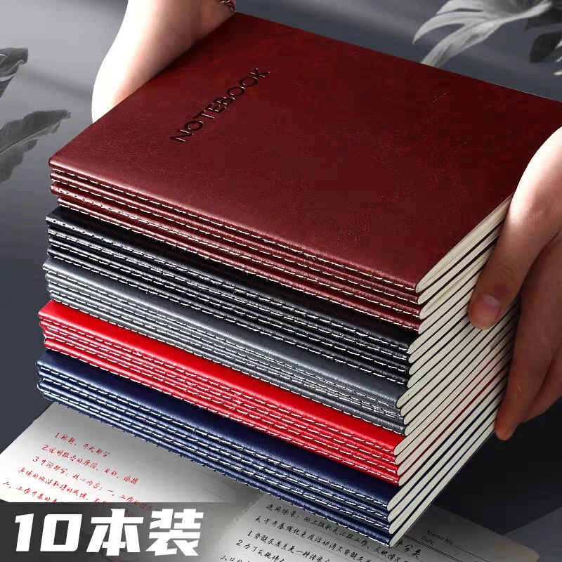 1-1-B5皮面车线本NOTE/10本  30张 横线 颜色随机 微瑕