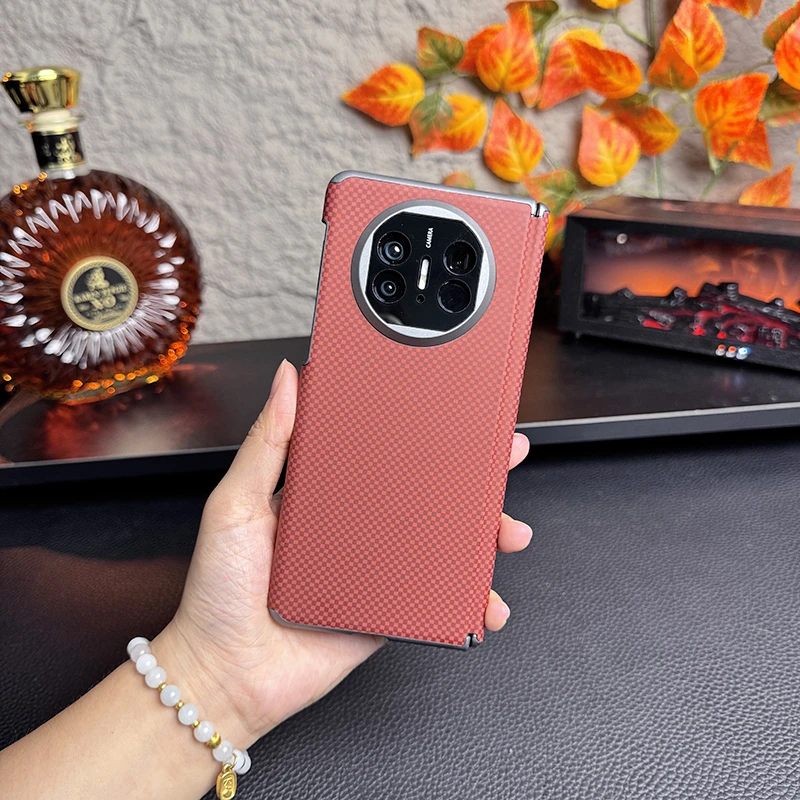 适用华为matex5手机壳新款双中轴保护x6高档商务碳纤纹理外壳