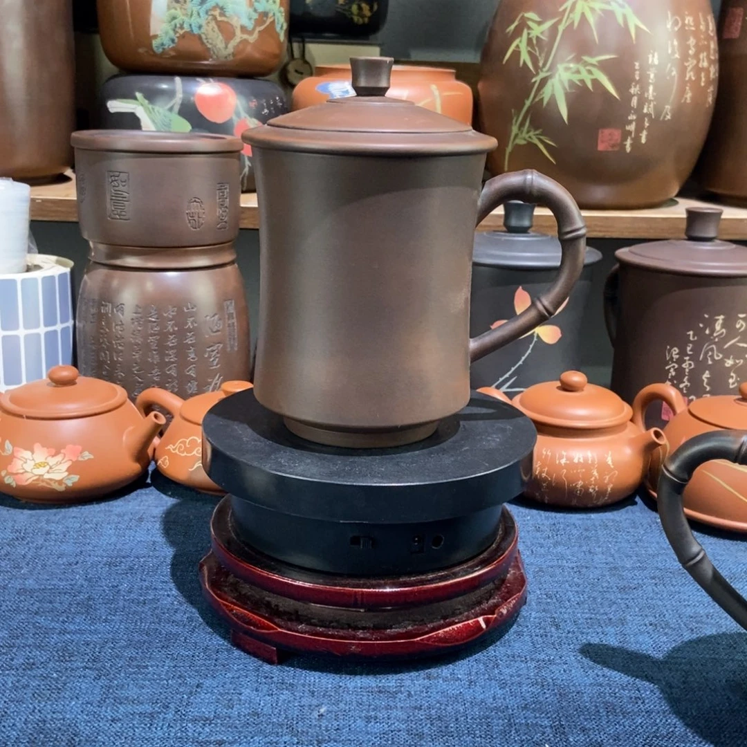 6微瑕建水紫陶手工素办工杯450c