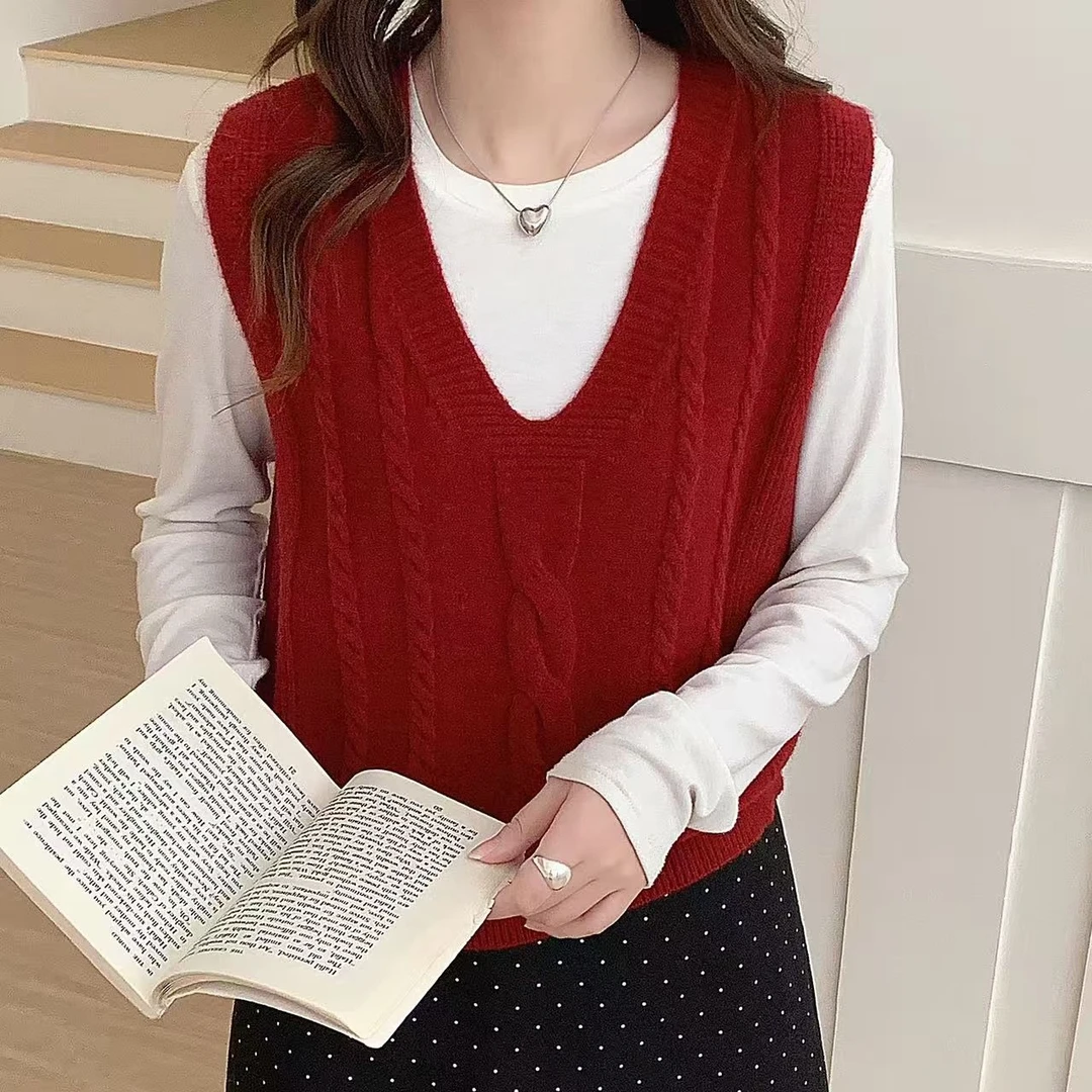 针织衫时尚百搭休闲春秋短款无袖马甲-811款