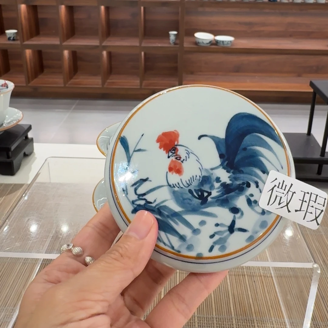 釉下彩纯手绘微瑕