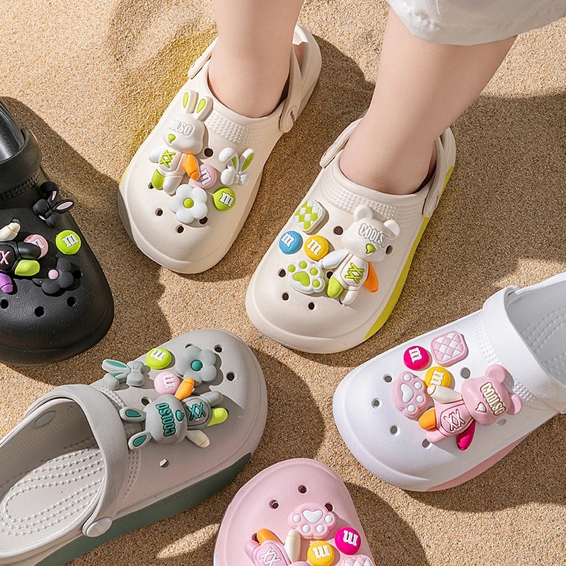 儿童拖鞋男童女童夏季居家包头儿童洞洞鞋亲子装软底防滑沙滩拖鞋