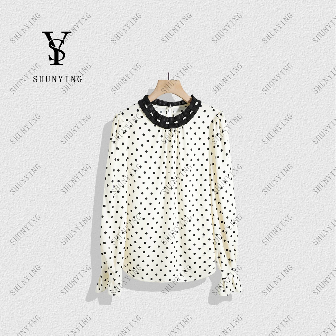 【顺瀛】温柔又显白~法式小香风减龄百搭波点衬衫SY71C0119