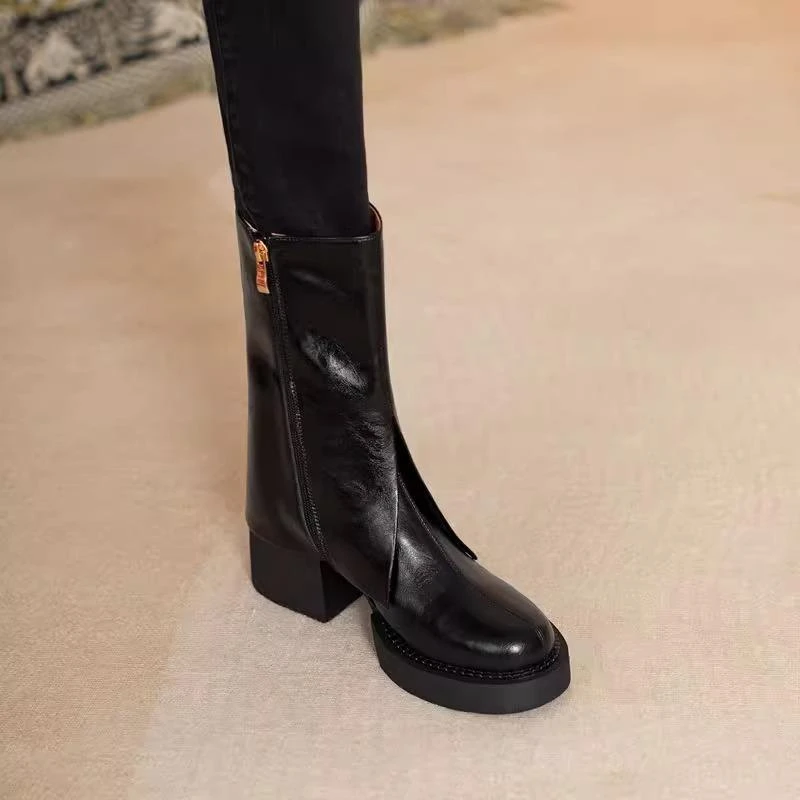 【维米克设计师版】明星同款软ins高跟鞋百搭女鞋2025秋冬新款加