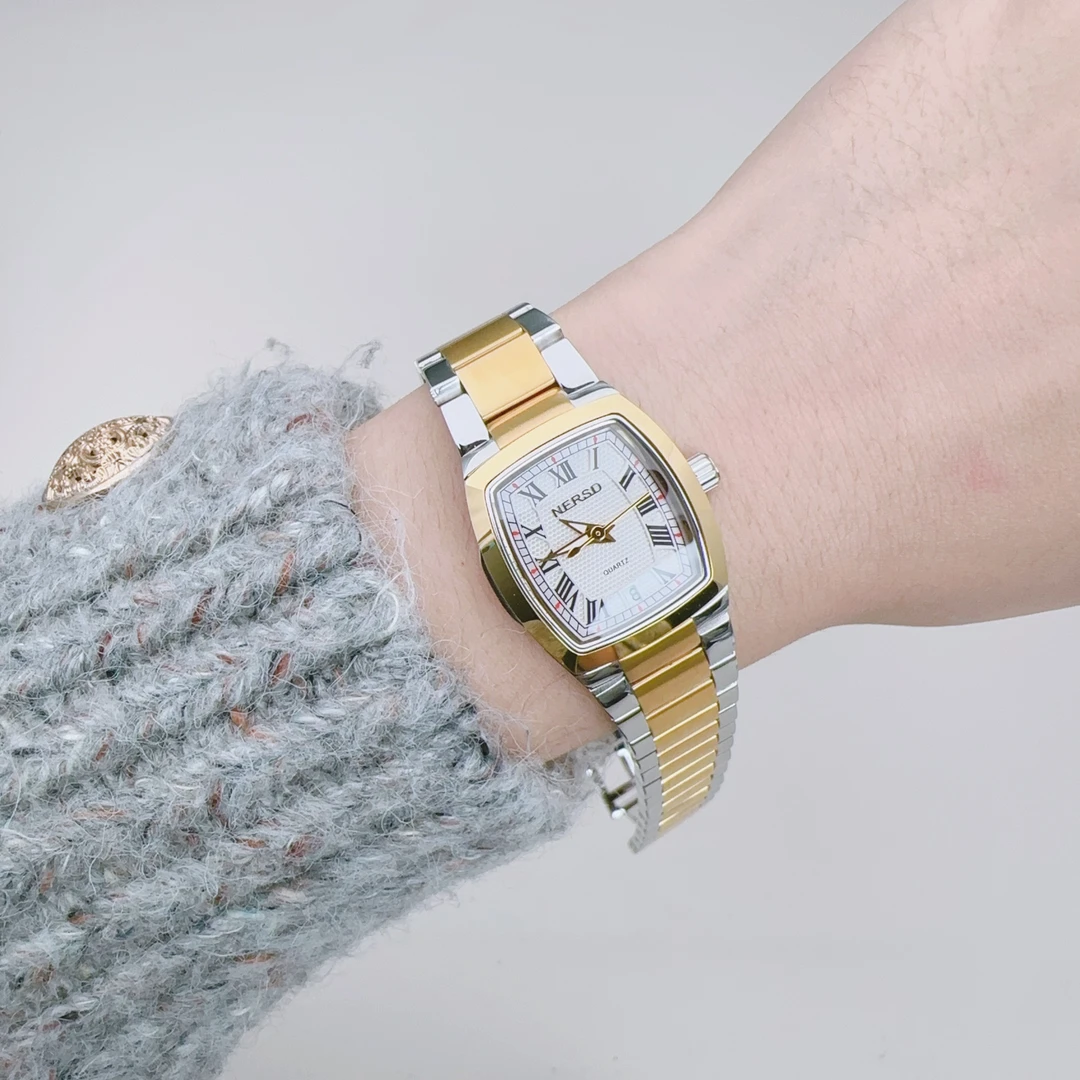 手表女卡家坦克系列精钢气质日历防水进口石英机撤柜少量库存