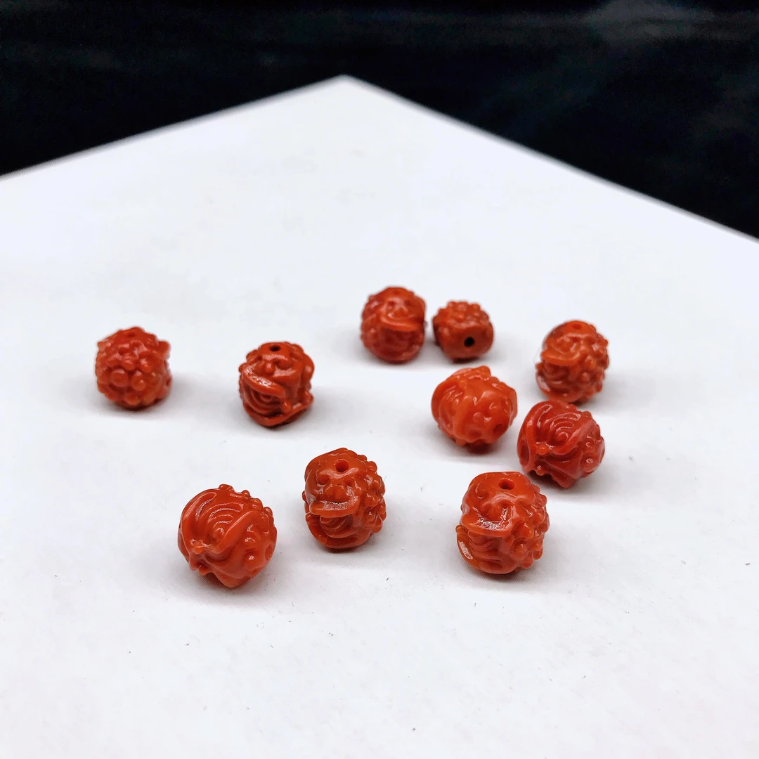 【鼎利源】南红瓦西精工雕刻醒狮配饰（多样式发其一）