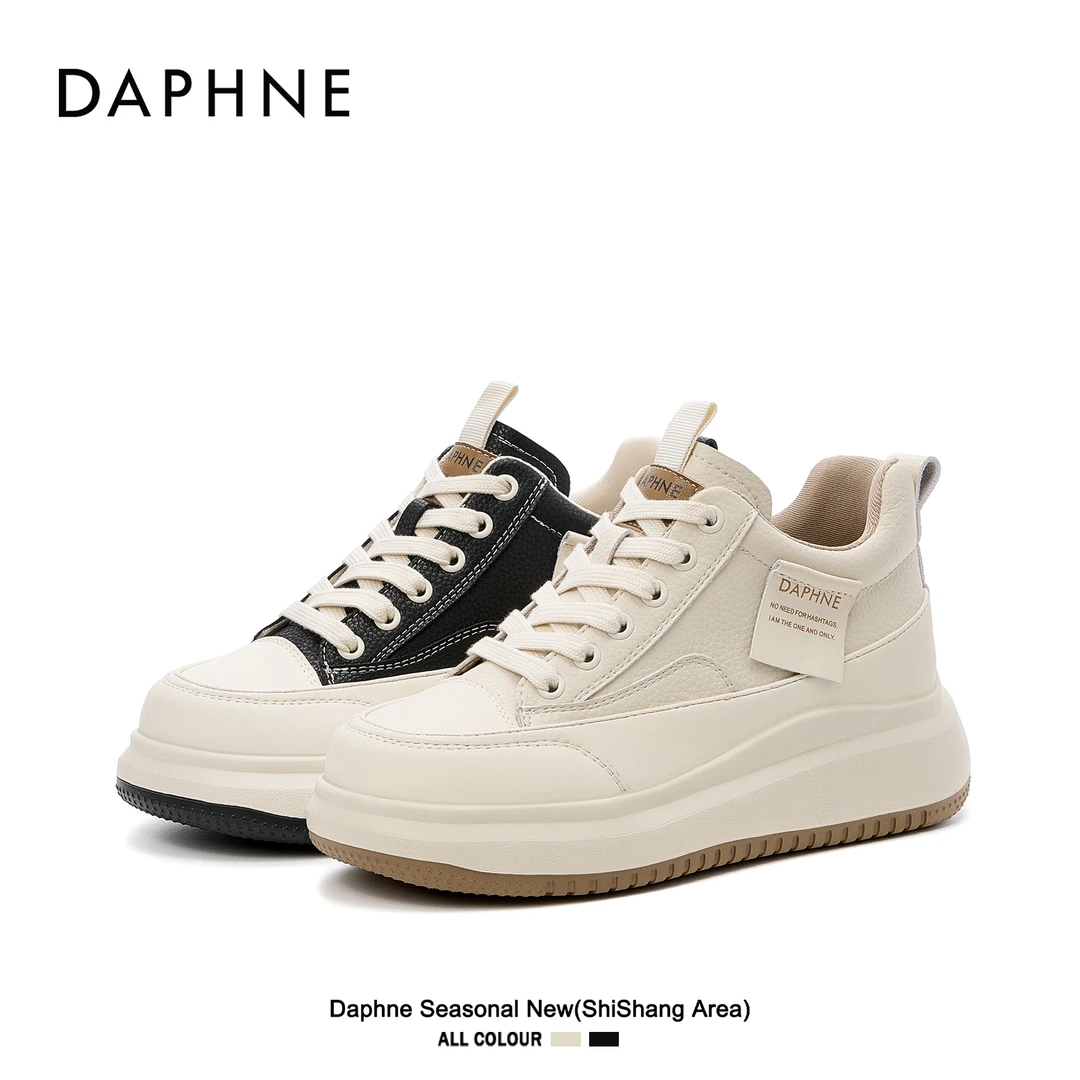 达芙妮厚底小白鞋女2025款爆款秋轻便增高板鞋百搭运动休闲鞋女鞋