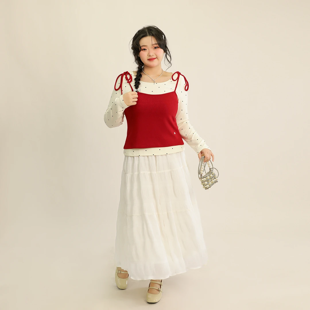 大码百分百春季时尚显瘦百搭白色A字裙雪纺半身裙0227