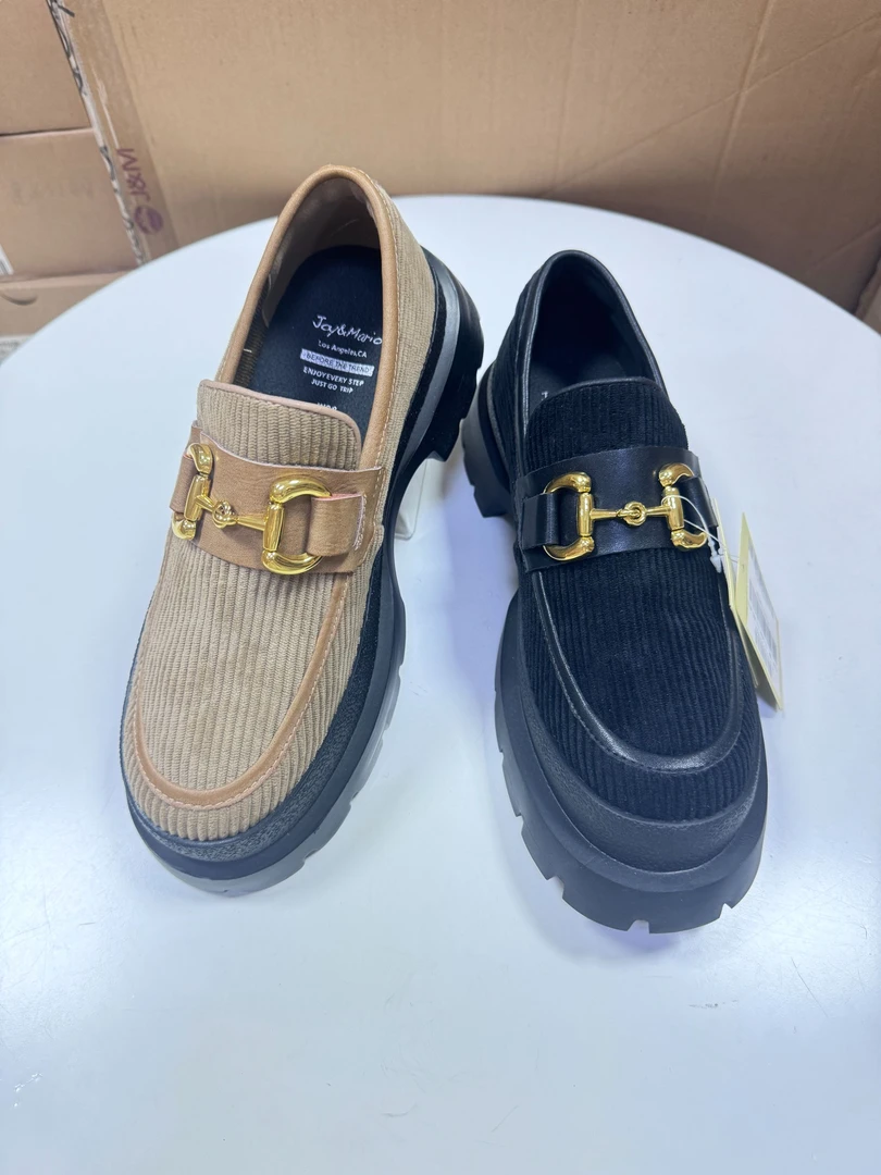 J&M/快乐玛丽春季增高厚底女鞋单鞋时尚百搭黑色厚底圆头90036W