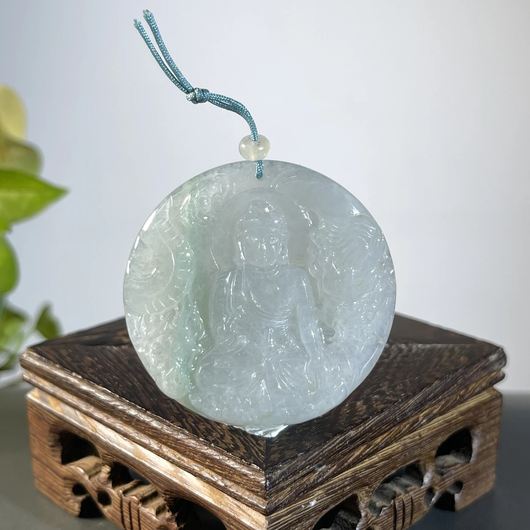 JCB13-70 天然翡翠缅甸A货 阿弥陀佛