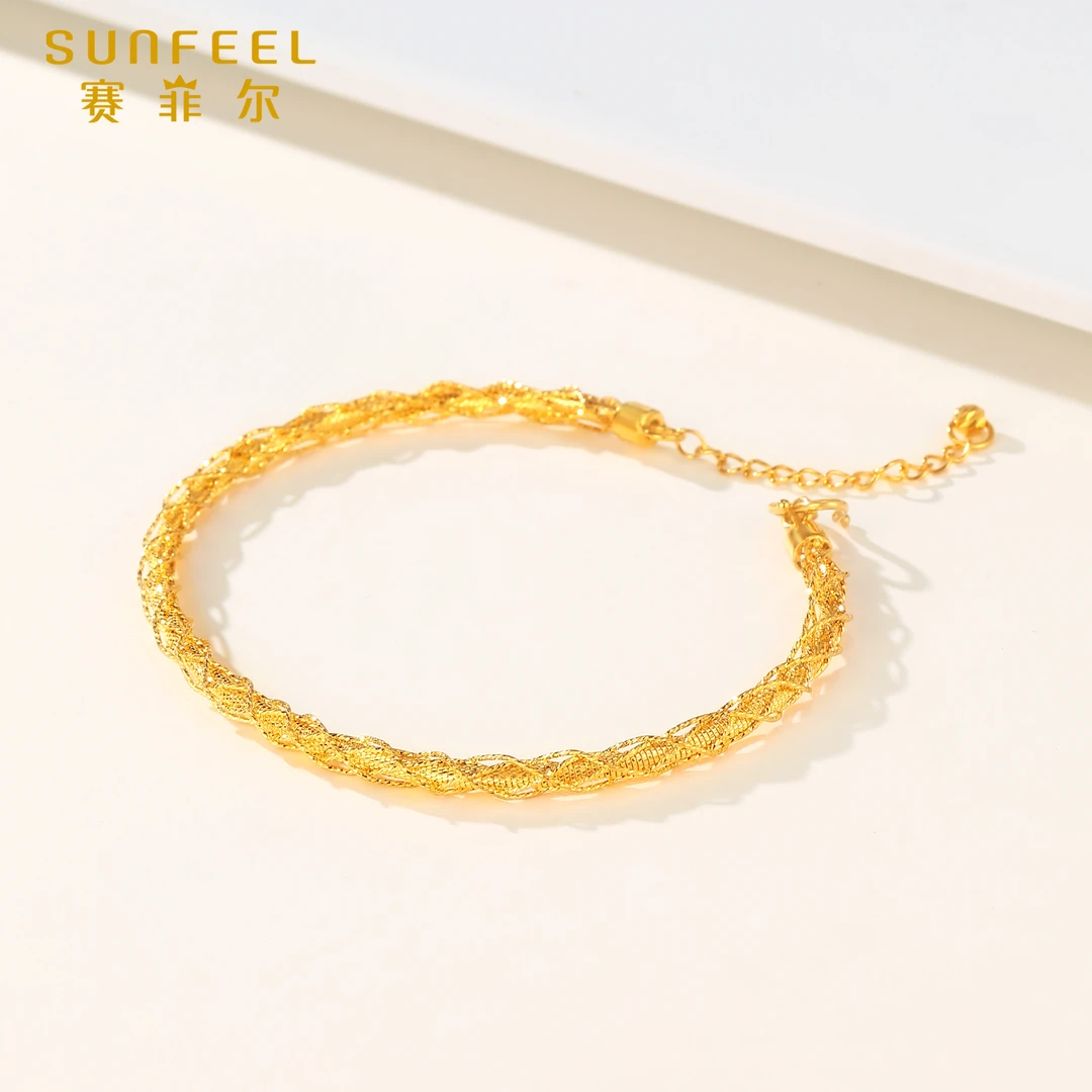 赛菲尔5G精品足金999麻花黄金手镯轻奢珠宝5GZS0240021