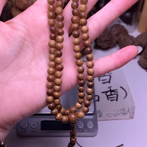 檀香木手串/手链檀香黑肉0.6/108横纹虎皮沉