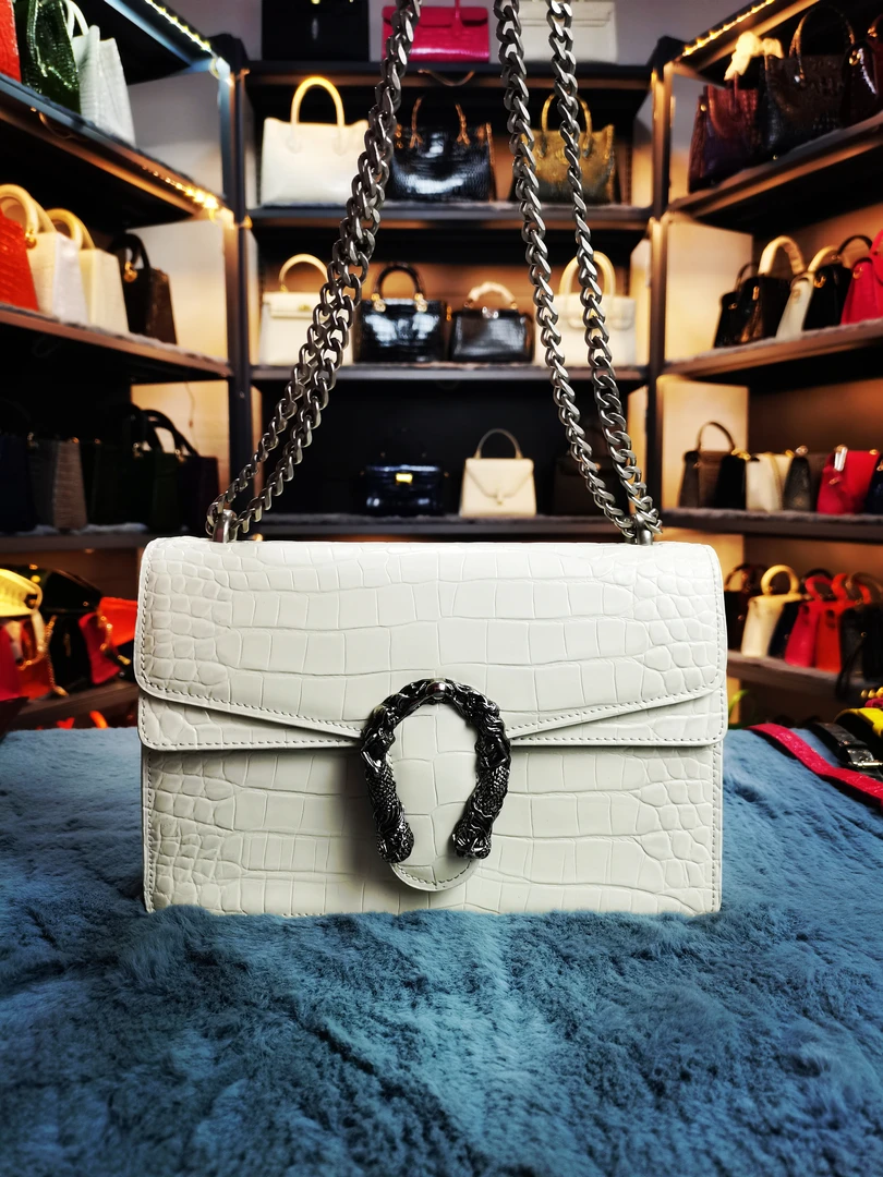 轻奢百搭时尚女士斜挎手拎鳄鱼d酒神包