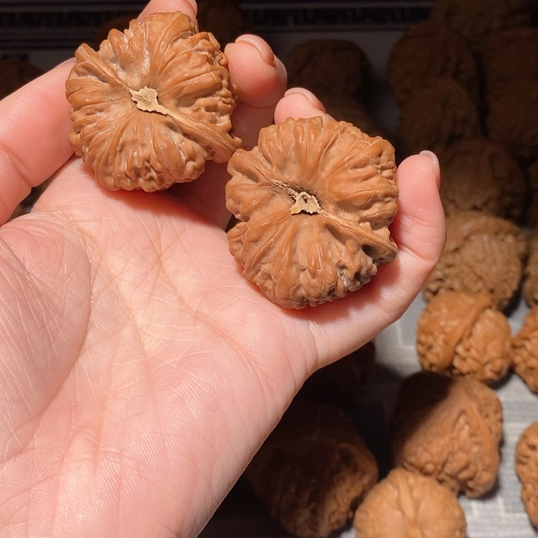 文玩核桃把件052凹底40全品