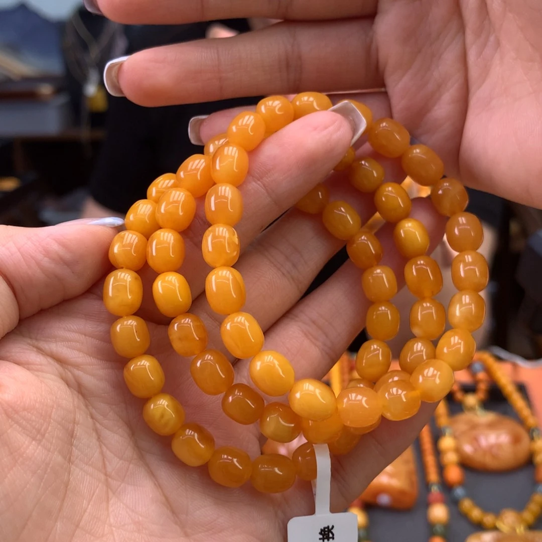 未镶嵌蜜蜡手串多样性发一