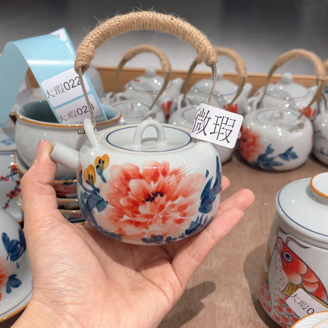 釉下彩纯手绘瑕瑕