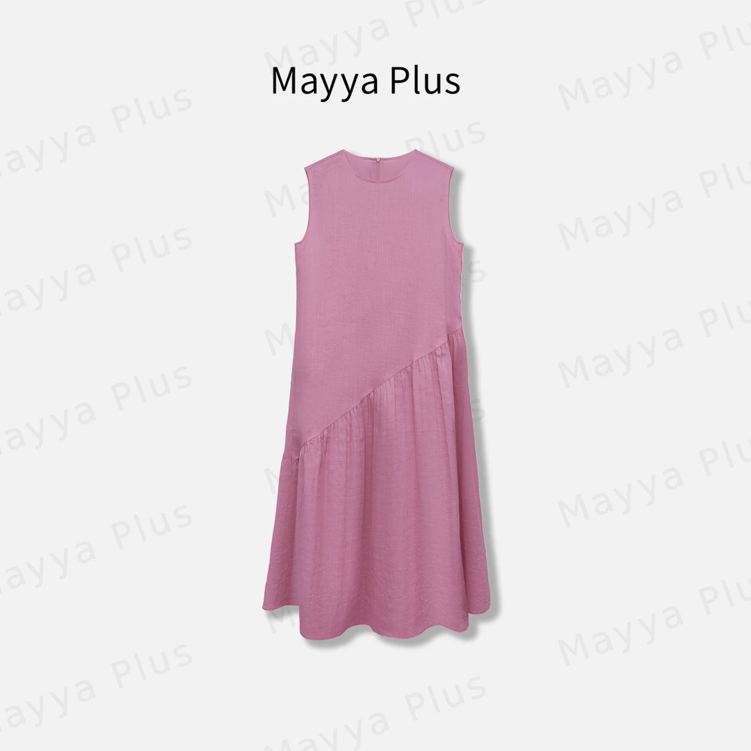 【粉邂逅】Mayya Plus麦芽定制轻奢气质显瘦款背心连衣裙32518089