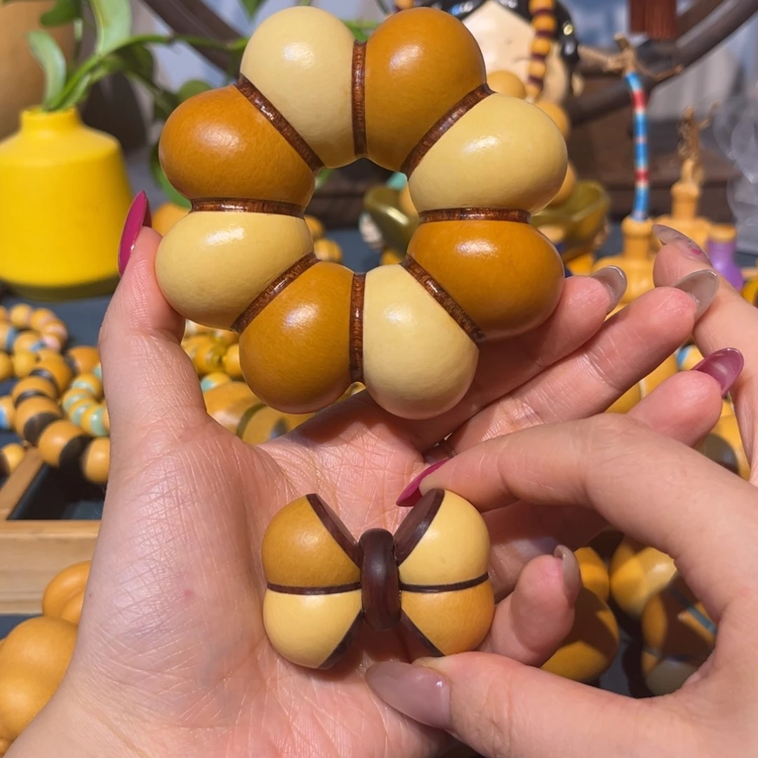 ～****紫檀柳拼色太阳花加蝴蝶结