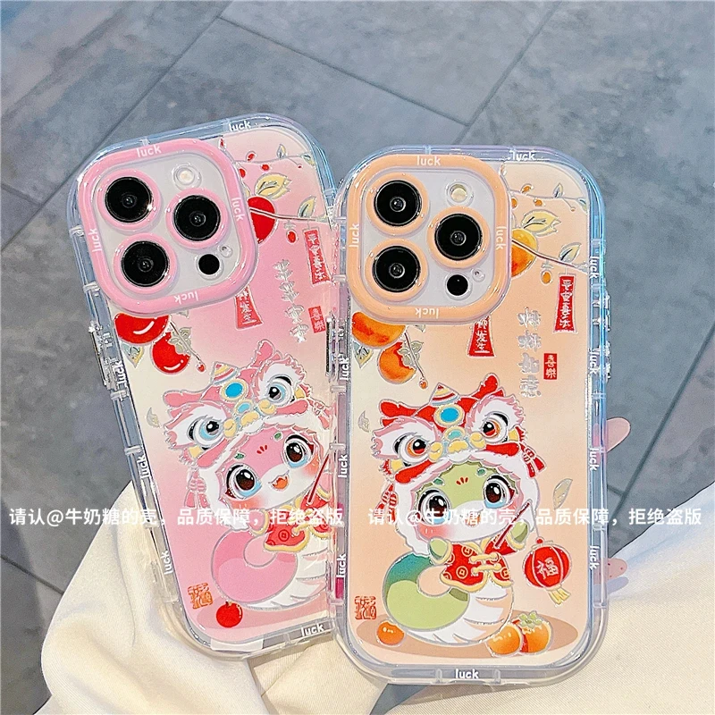 蛇年好运适用苹果16羽纱手机壳华为新款vivo高级小米国风OPPO羽纱