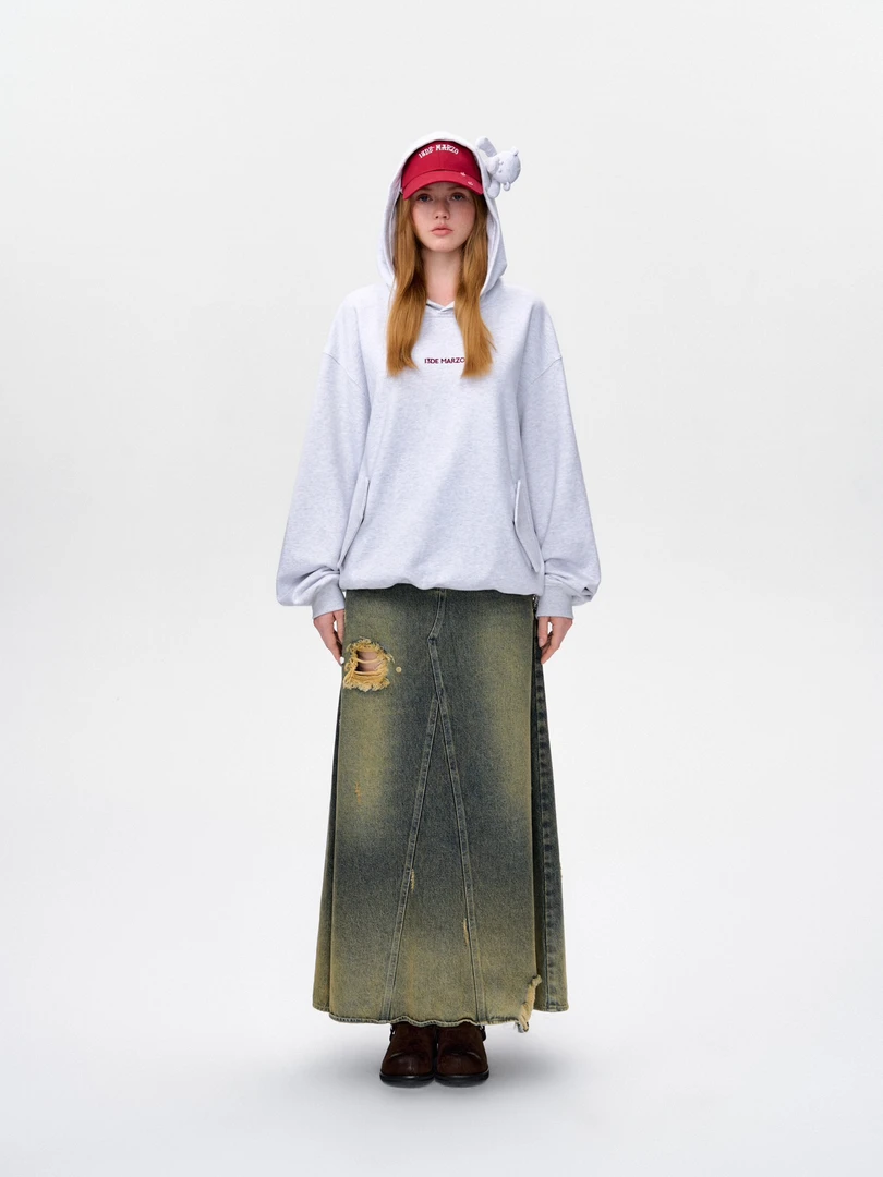 13DE MARZO 25SS 春夏 新款 街头印象系列 撞色鸭舌帽帽衫-2180