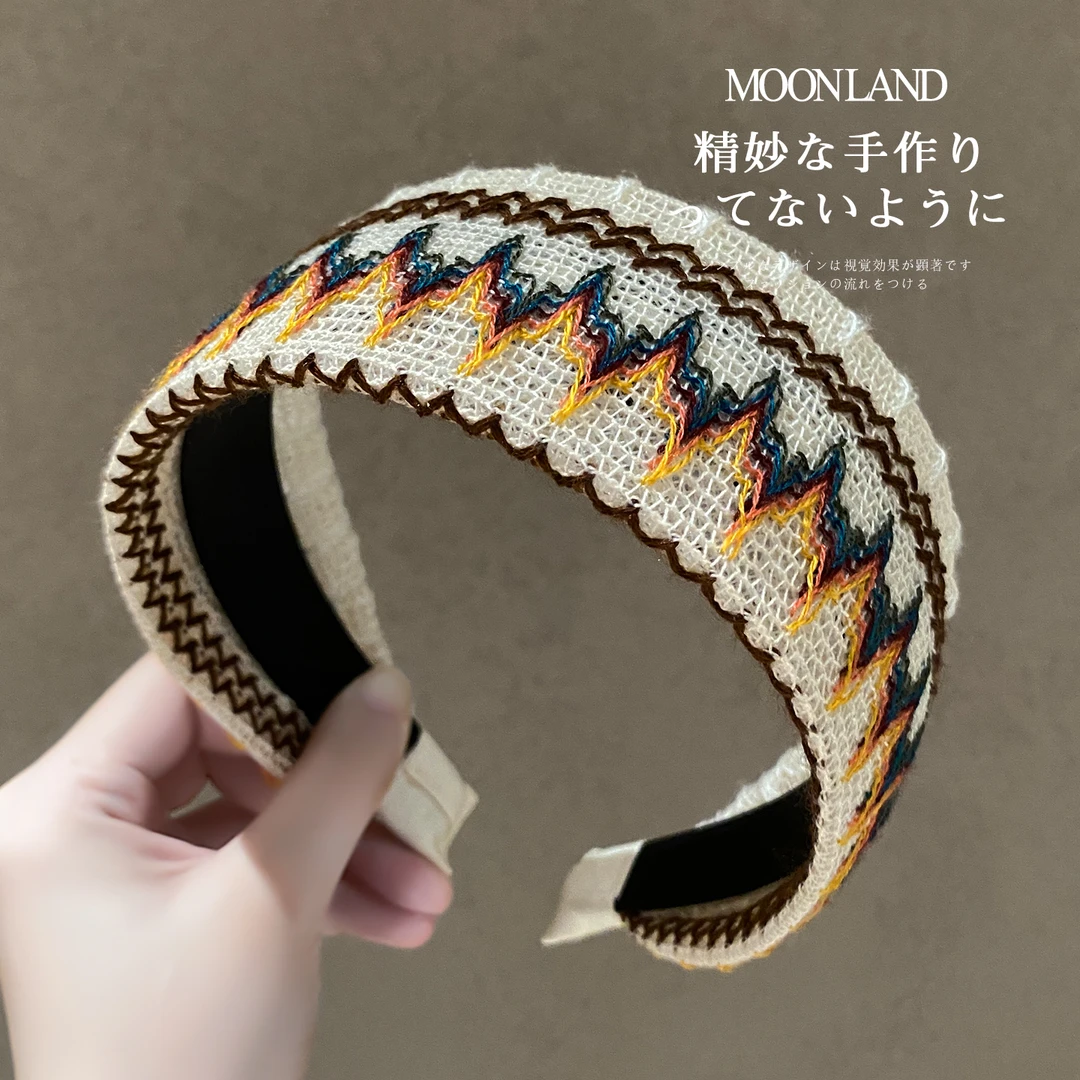 宽边针织编织发箍女款高级感洋气时尚发卡高颅顶日常外戴洗脸头箍