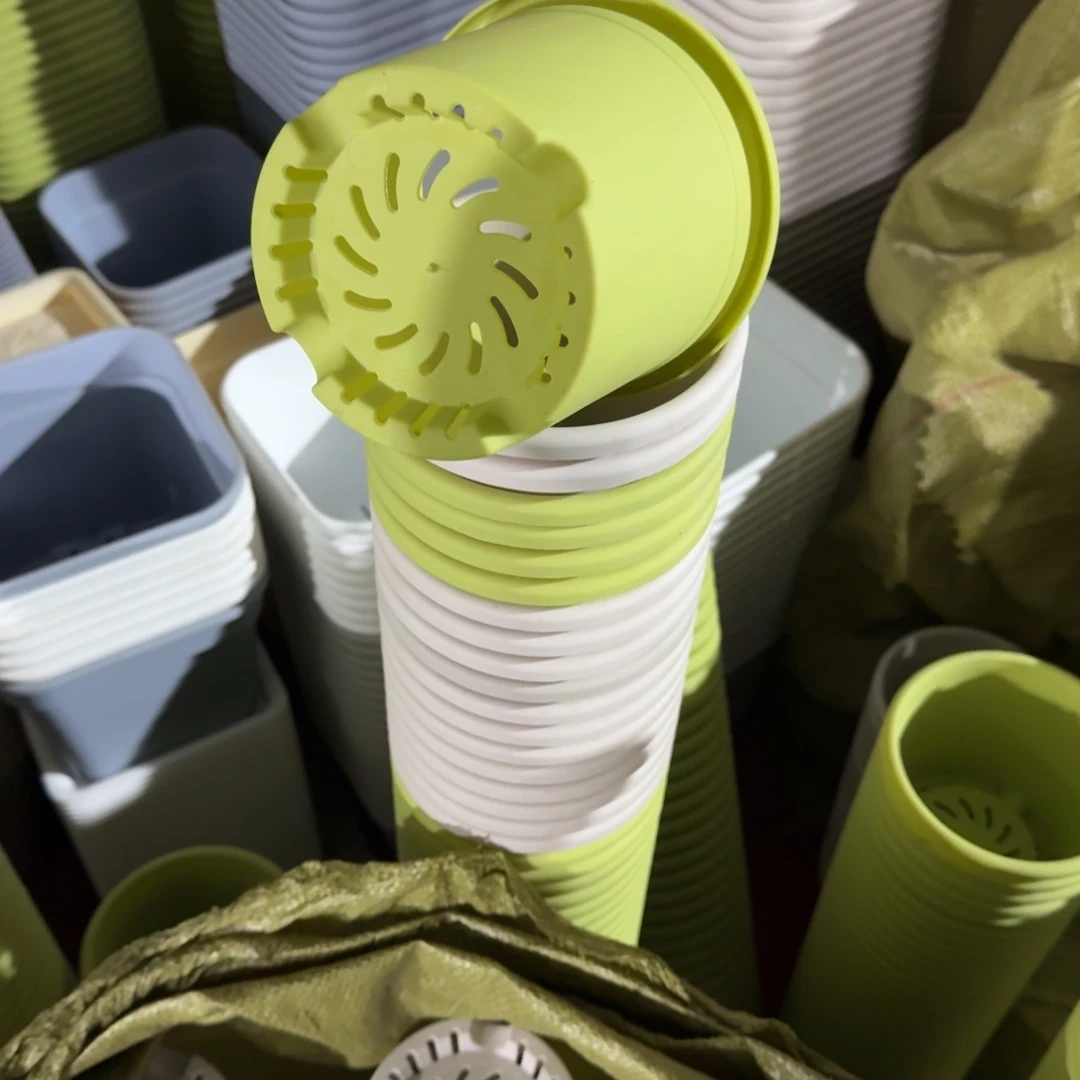 四季1号4个盆4个托盘果绿色花盆