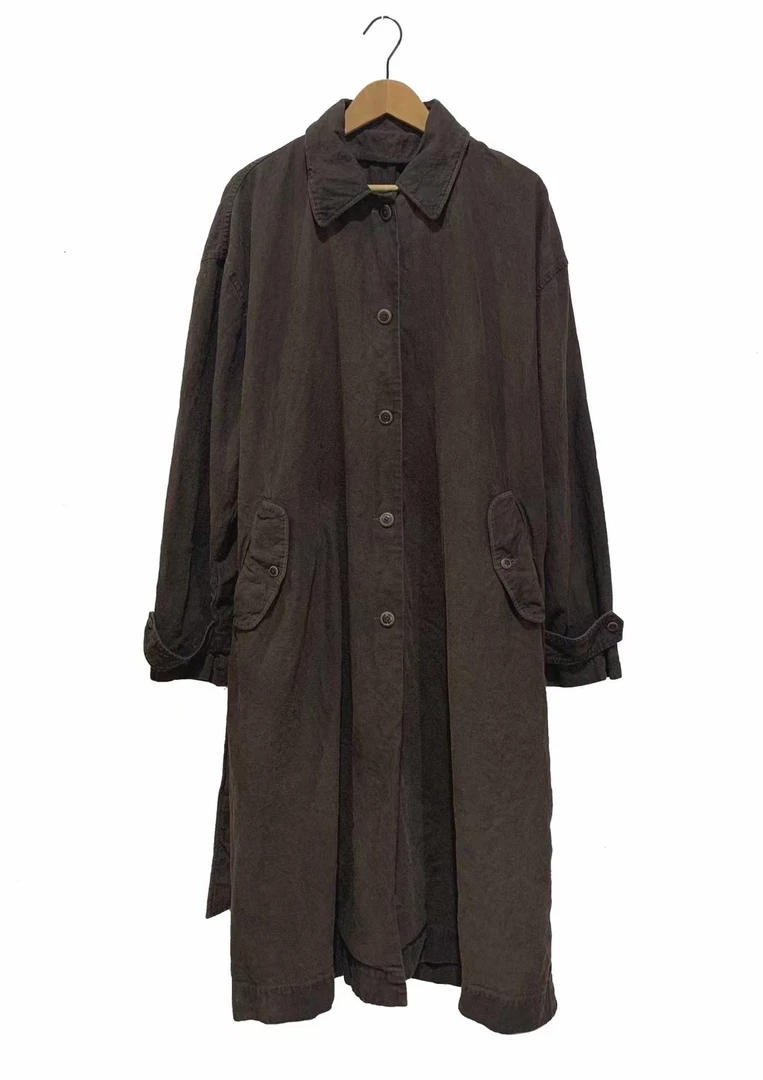 7阁小府～左岸迷香原创秋冬植物染风衣7004