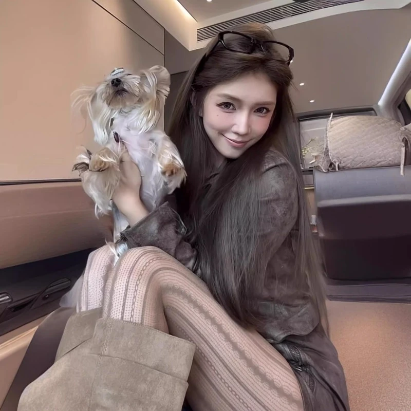 复古菱形竖条纹连裤袜女夏季薄款y2k个性甜酷辣妹性感镂空渔网袜