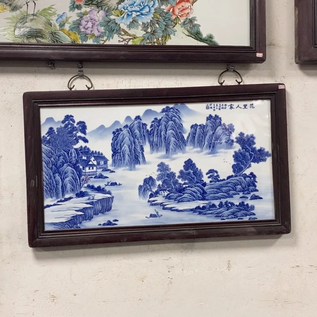瓷片90*52*1景德镇瓷板画柴窑烧制