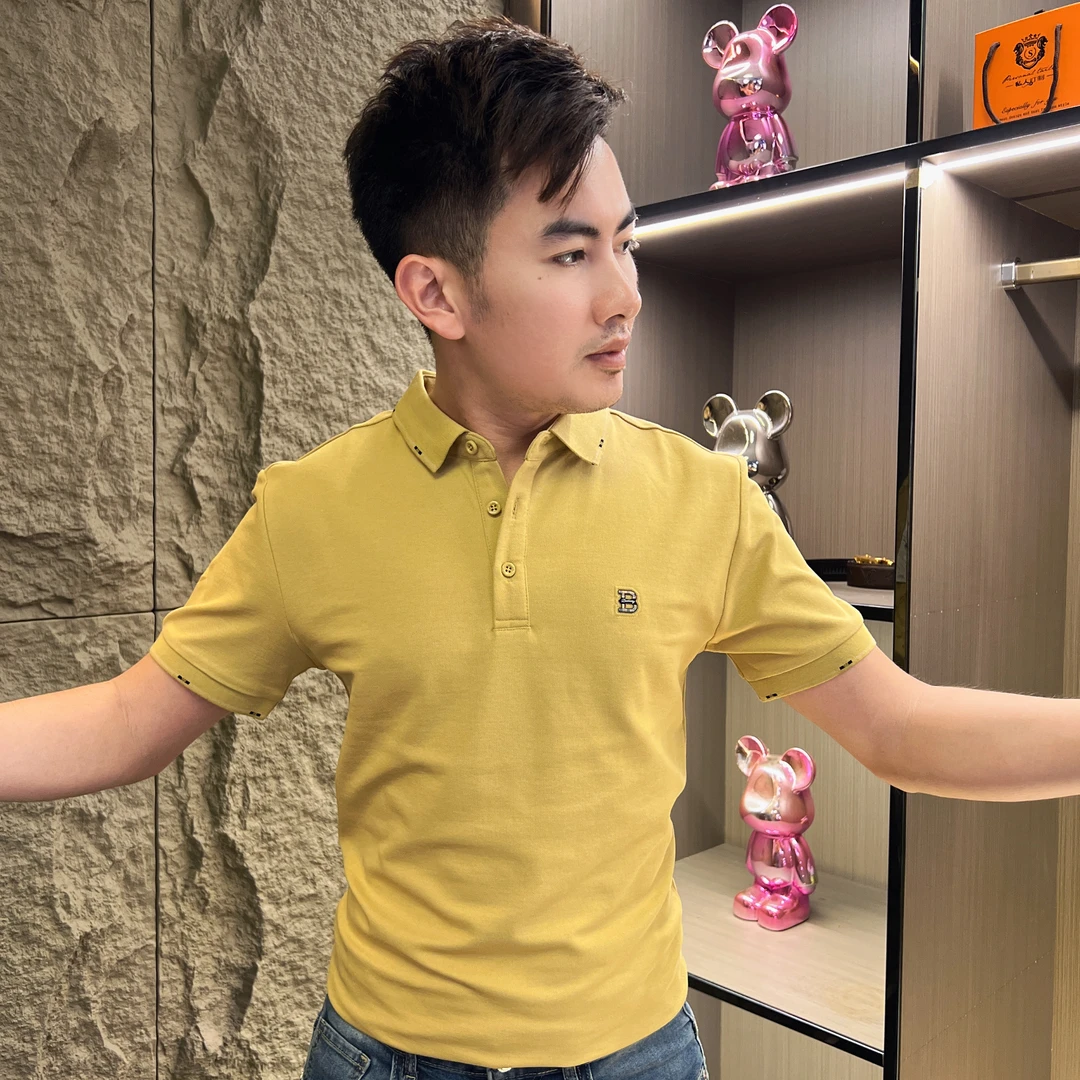 夏季2025新款短袖男polo衫翻领修身时尚潮流男装t恤-1135