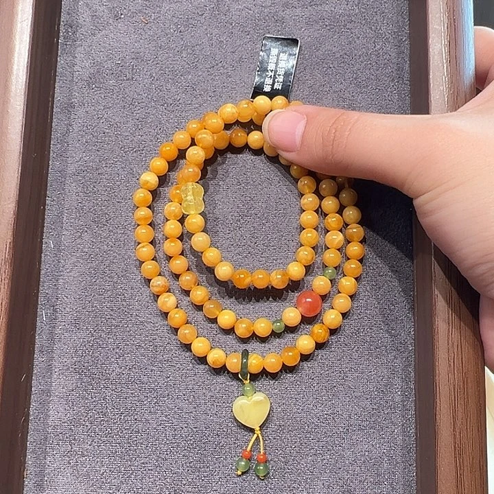 蜜蜡未镶嵌手串6.2mm蜜蜡手串