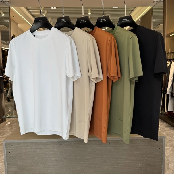 【160支刺绣轻奢】6395男士商务小标纯色百搭 短袖