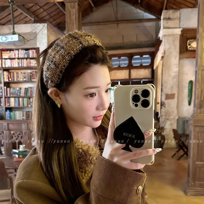 秋冬加厚毛呢高颅顶发箍女款遮白发宽边简约发卡秋冬发饰女士发箍