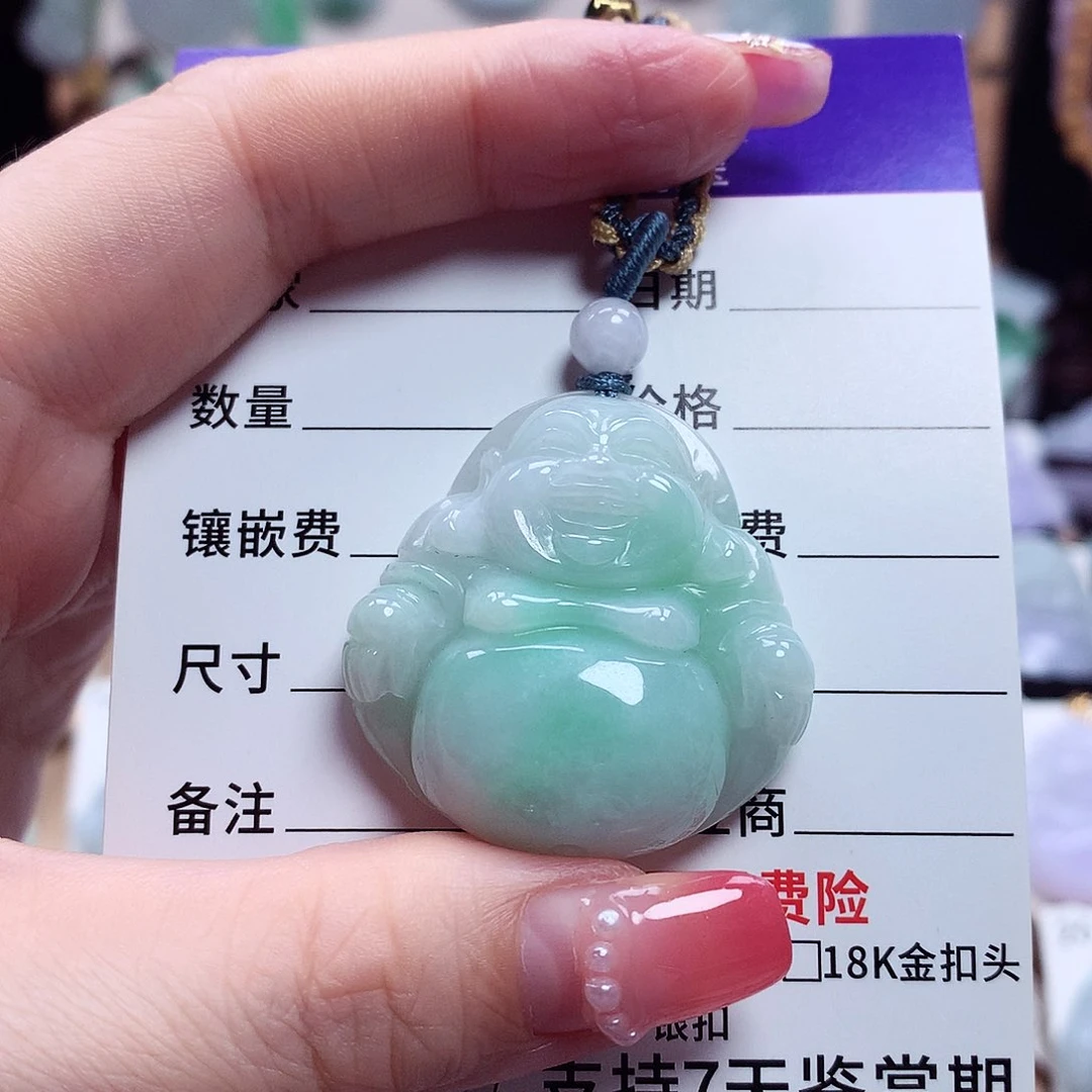 翡翠未镶嵌颈饰佛公15