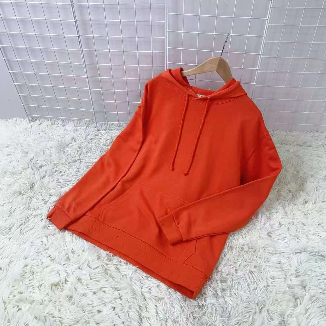 纯色连帽卫衣女式毛圈春秋休闲运动上衣宽松长袖外套 202453