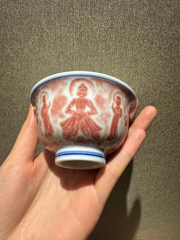 景德镇拓片心经压手杯120ml