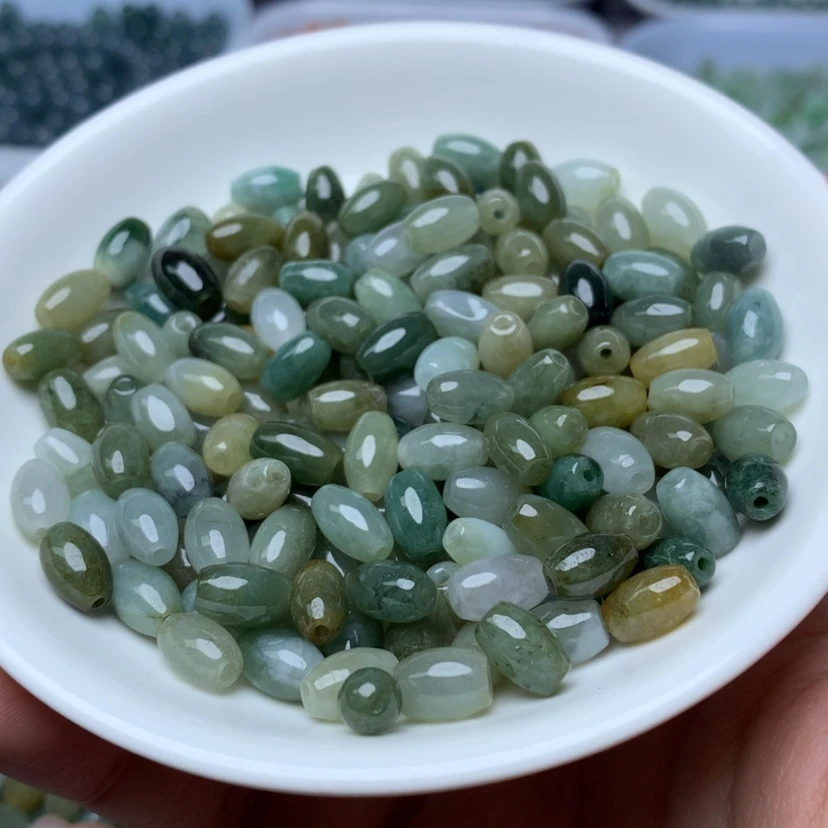 【闪购商品】未镶嵌手链翡翠卡5.6乘8.8油青米珠200颗