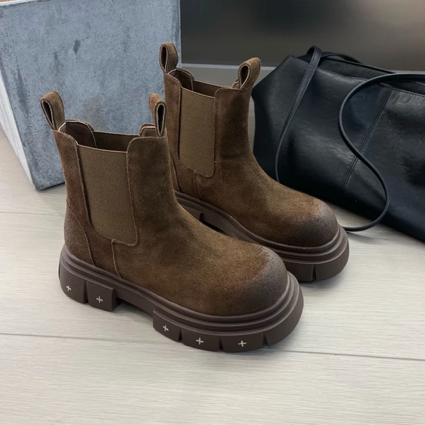 SUSU【烟管靴】小众设计单靴爆款烟管靴圆头  55-7