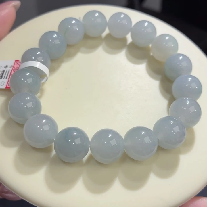 翡翠未镶嵌手链冰胶蓝底飘花卡12