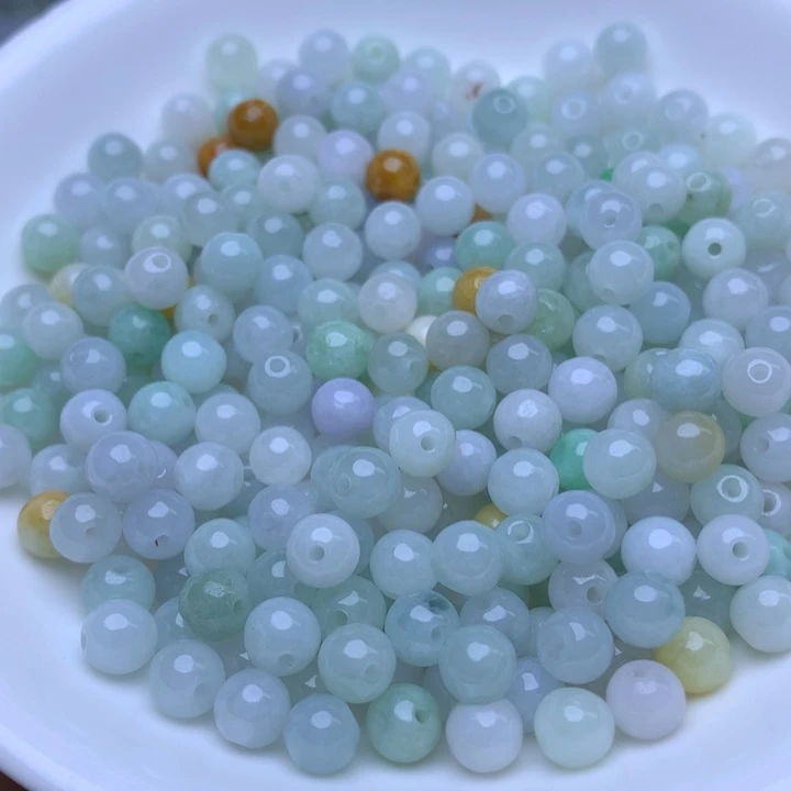 翡翠散珠卡5.3冰绿白100个