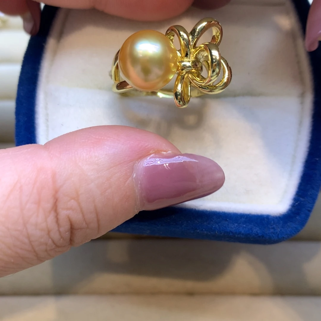 银S925镶嵌戒指海水珍珠