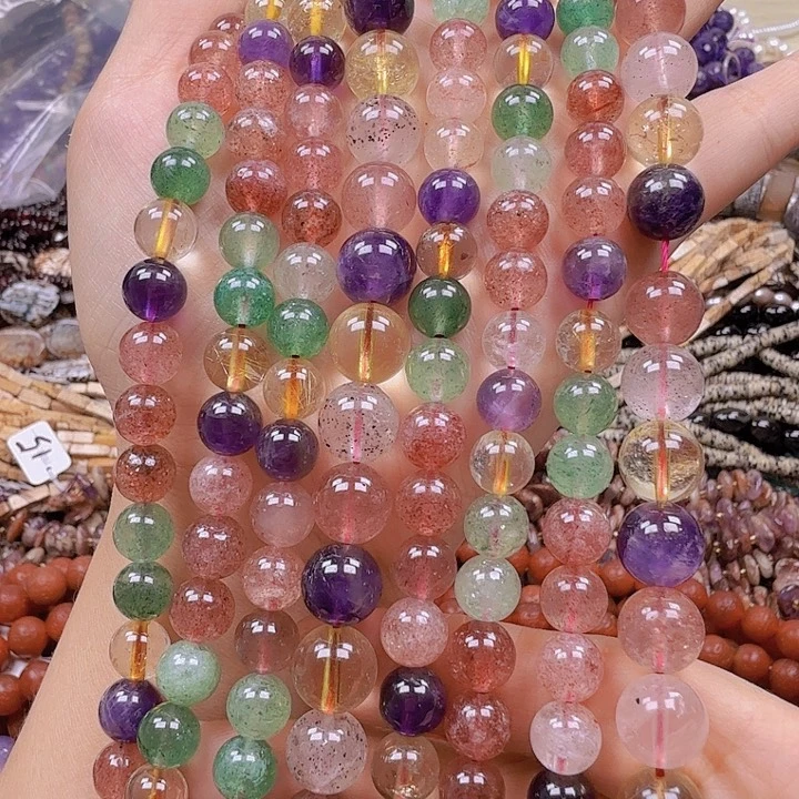 水晶珠宝半成品未镶嵌小*猪多宝系列（4条）