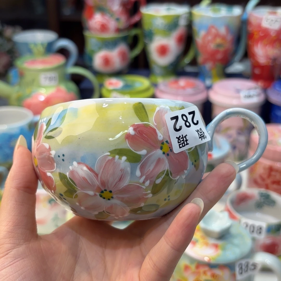 瓷片景德镇手绘高温釉下彩陶瓷茶具