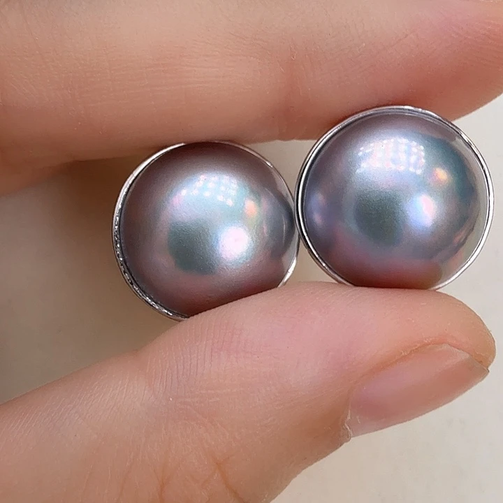 耳饰拼合珍珠（马贝珠）未镶嵌