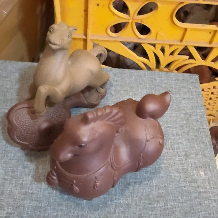 清***天茶宠紫砂雕塑瑕疵茶宠