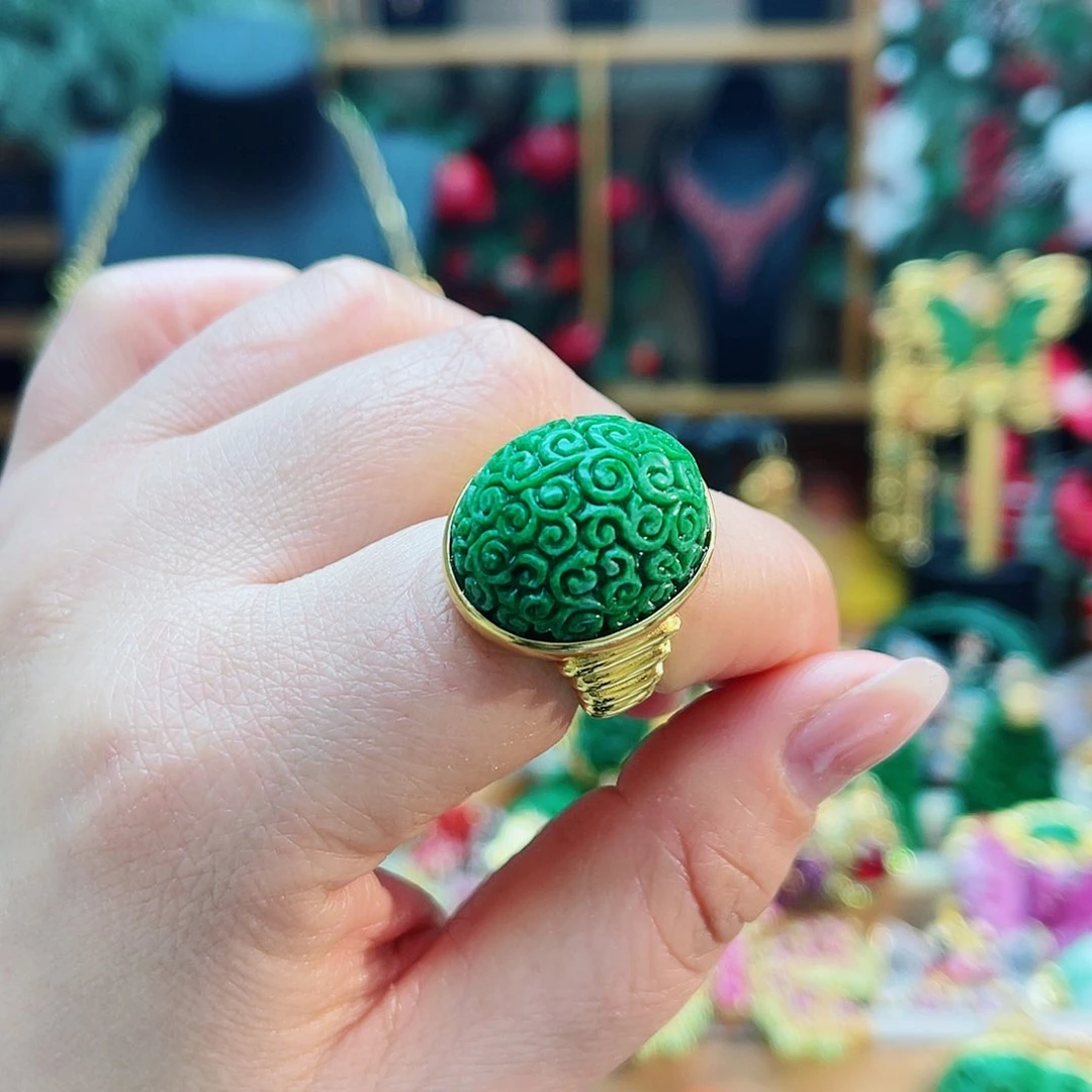 银S925镶嵌戒指翡翠48小时鉴赏期