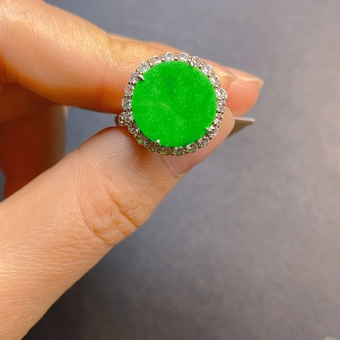 翡翠银S925镶嵌戒指