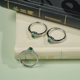 【睿泽赏宝】翡翠方块戒指多样性发一 3*2mm