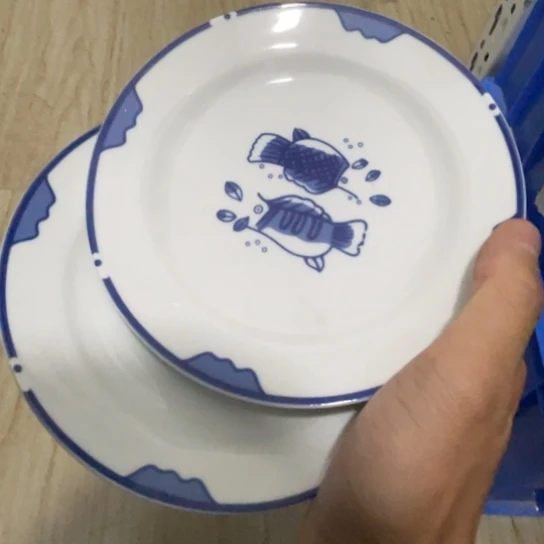 瓷片陶瓷6英寸2个红叶