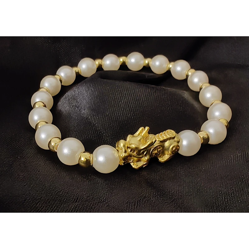 黄铜手链 珍珠手链女欧美轻奢气质冷淡风贝珠手串送女友闺蜜礼物